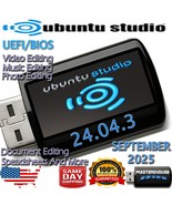 Ubuntu Studio 24.04.3 LTS Bootable USB Live Installer – Multimedia Power... - $12.86