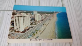 Fort Lauderdale Florida FL Postcard Aerial View Hotels Beach - £3.15 GBP