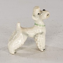 Vintage Poodle Puppy Miniature Figurine White Standing RARE HTF *Flaw* - £31.46 GBP