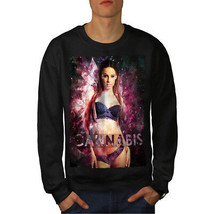 Wellcoda Girl Space Cannabis Mens Sweatshirt, Lingerie Casual Pullover Jumper - £23.72 GBP+