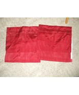 Pair of Dark Red Silk Blend Rod Pocket Tiered Curtain Valances - £11.68 GBP