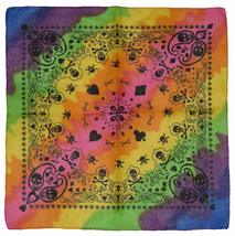 AES Wholesale Lot of 12 Rainbow Skull &amp; Paisley Printed 100% Cotton 22&quot;x22&quot; Band - £22.28 GBP