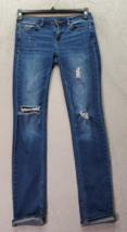 Calvin Klein Skinny Jeans Women Size 26 Blue Denim Ripped Pocket Medium Wash - £17.98 GBP