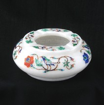 5&quot; Marble Smoking Ashtray Multi Birds Art Mosaic Inlay Decor Gift For Me... - $87.12