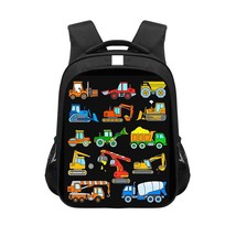 Cartoon Excavator Tractor Fire Truck Backpack Children School Bags Locomotive Bo - £18.68 GBP