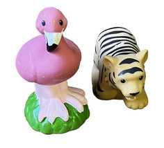 Fisher Price Little People Zoo Talkers  Flamingo Tiger Lot Of 2 Toys 2011 - £10.05 GBP