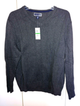 Club Room Men&#39;s Gray Ls CREW-NECK PULL-OVER SWEATER-L-NWT-$50 ORIG-LINE Thru Tag - £16.44 GBP