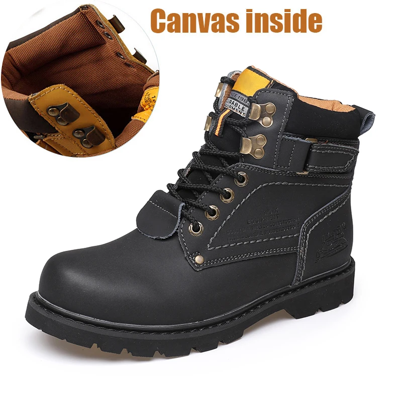 2024 Men&#39;s Winter Ankle Snow Yellow Boots With  Leather Shoes High Quali... - £149.45 GBP