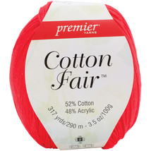 Premier Yarns Cotton Fair Solid Yarn-Red - £20.65 GBP
