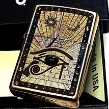 ZIPPO Egyptian Mythology Horus Onyx Antique Brass Zippo Oil Lighter MIB - $93.06