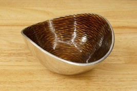 Simply Designz Brown Enamel Lined Aluminum Metalware Nut Candy Serving Bowl - £10.27 GBP