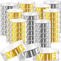 400 Pcs VIP Wristbands for Events Waterproof Party Armbands Gold and Sil... - £11.91 GBP