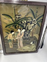 Vintage Chinese Reverse Painting 23”x17” Framed - £196.40 GBP