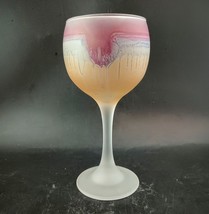 Hebron Rueven Frosted Wine Glasses, Hand-Blown Art Glass, Quantity Disco... - $291.62 MXN