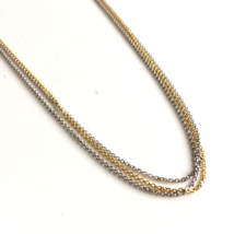 Women&#39;s 18k Bicolor Gold Triple Cable Chain Length 19.72 inch Width 3.7 mm - £967.11 GBP