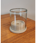 POTTERY BARN SANDSTONE SMALL HURRICANE CANDLE HOLDER 4&quot; X 3.5&quot; RECYCLED ... - $14.80