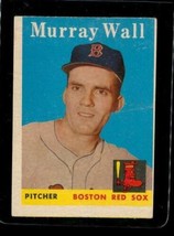 Vintage Baseball Trading Card Topps 1958 #410 Murray Wall Boston Red Sox Pitcher - £8.34 GBP