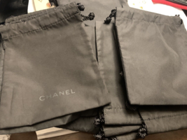 Wholesale Lot of 10 Chanel Black Makeup/Jewelry Pouch Drawstring Bag Authentic - £28.48 GBP
