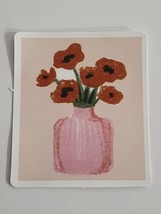 Artist Rendition of Flowers in Vase Multicolor Square Sticker Decal Beautiful - £1.81 GBP