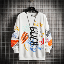  Mens Crewneck Sweatshirt Men Harajuku Oversized Japanese Streetwear Hip Hop  - £32.12 GBP