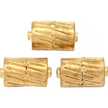 Bali Barrel Gold Plated Beads 17mm 16 Grams 3Pcs Approx. - £5.43 GBP