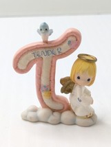 2002 Enesco Precious Moments Alphabet Angel  Letter "T" Tender Toddler Free Ship - $19.79