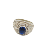 REED 925 Silver  Blue Topaz Totten School 1995 Class Ring Sz 10  RG18615 - $105.79