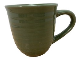 Home Trends Sage Green Ribbed Ridged Coffee Mug Tea Cup Ceramic Embossed... - £9.94 GBP