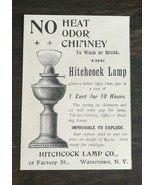 Vintage 1895 The Hitchcock Lamp Company Original Ad - 1021 - £5.22 GBP