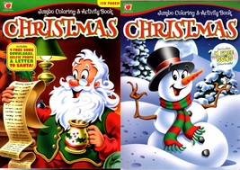 Christmas Holiday - Jumbo Coloring &amp; Activity Book (Set of 2 Books) - £8.56 GBP