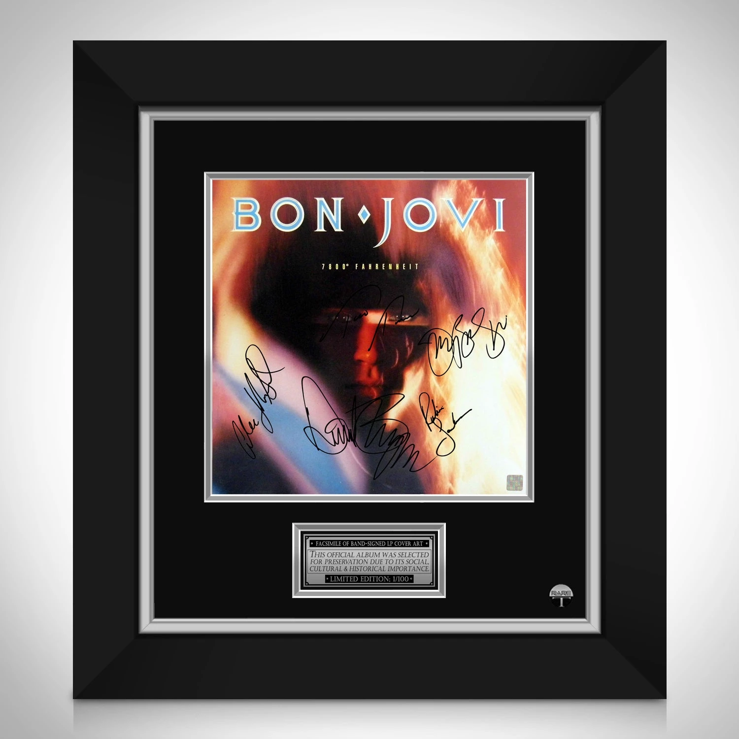 Bon Jovi 7800 Fahrenheit Limited Signature Edition LP Cover Custom Frame - £196.64 GBP