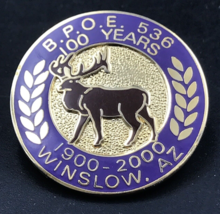 BPOE Elks Lodge 536 Winslow PA 100th Anniversary Enamel Pin 1.25&quot; Diameter - $9.49