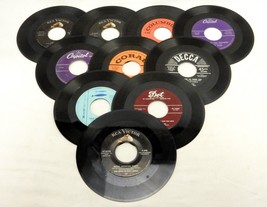 Lot of 10 45 RPM Records, Mixed Genres, Fleetwoods/Mills Bros/Price, VG, R45-08 - £19.59 GBP