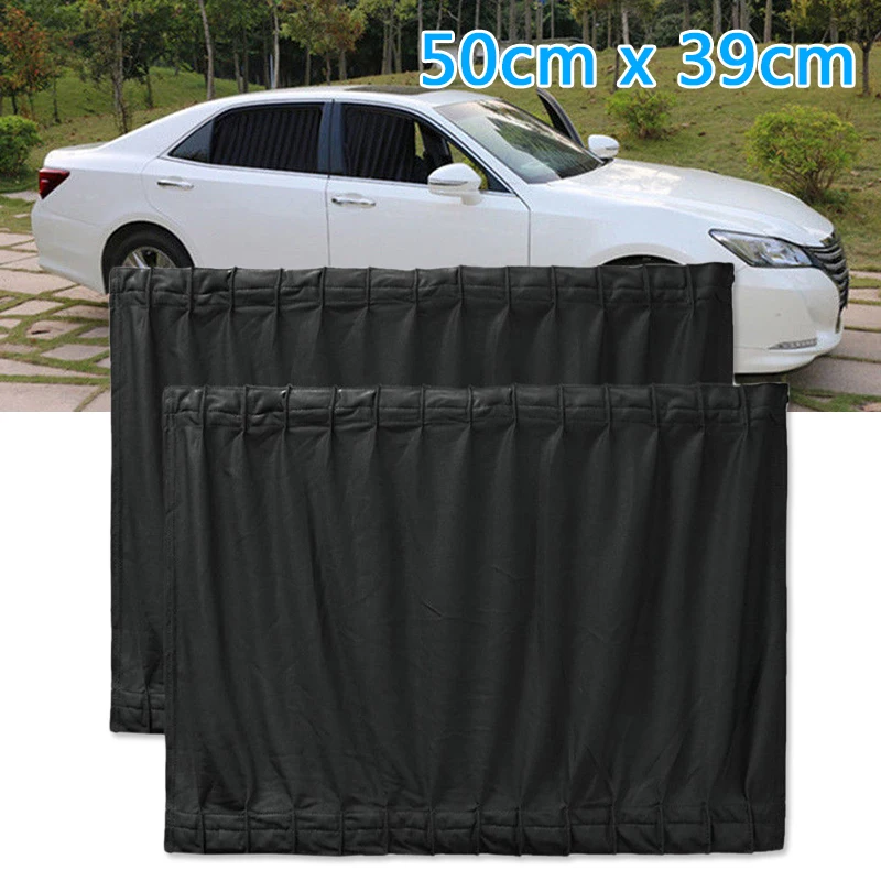 2pcs Car Curtains 50*39cm Casement Curtain Anti-UV Sunshade Visor Universal - £19.51 GBP
