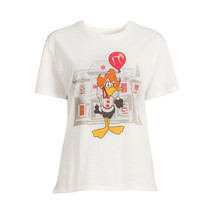 Warner Bros. Juniors&#39; Halloween Daffy Duck Graphic Tee White Size XL(15-17) - £14.74 GBP