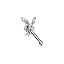 Cute Bunny Ring Nose Piercing Stud Bunny Nase Piercing Crystal Rabbit Jewelry Ra - £9.95 GBP