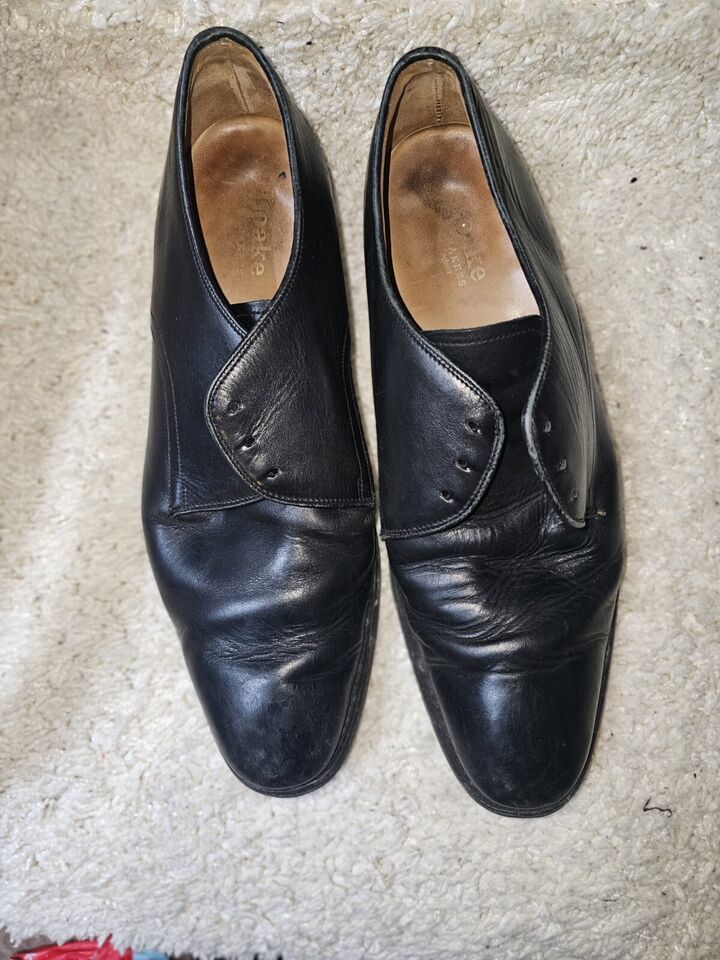 Primary image for LOAKE Black Leather Brogue Lace Up Formal Shoes Size 11 Express Shipping