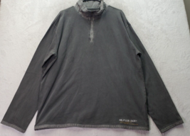 Tommy Hilfiger Sweatshirt Mens Size XL Gray 100% Cotton Long Sleeve Quarter Zip - £20.98 GBP