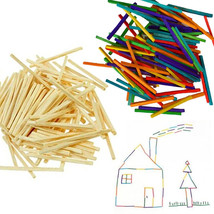 3000 Craft Sticks Wooden Colorful Matchsticks Matches Match Splints Art ... - £29.75 GBP