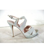 De Blossom Collection Silver Rhinestones Platform Heels Shoes Women&#39;s 8.... - £19.12 GBP