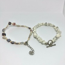 Pair of Beachy Bracelets Tan Browns Stone Like Beads - £10.08 GBP