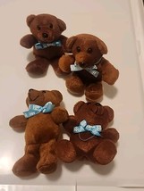 Vintage 5&quot; Brown Hale House Teddy Bear Lot Of 4 - £11.24 GBP