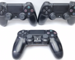 Sony PS4 PlayStation 4 Official OEM Black Controllers CUH-ZCT2U Lot 3 TE... - $61.40