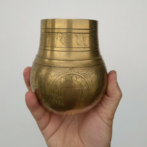 Antique Nepalese Hand Carved Grains Measurement Mana Pot - Nepal - £118.51 GBP