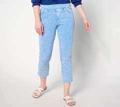 Belle Beach by Kim Gravel Delray Denim Cropped Jeans- Washed Blue, Petite 4 - £24.40 GBP