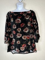 Torrid Womens Plus Size 4 (4X) Velvet Floral Off The Shoulder Top 3/4 Sleeve - £13.06 GBP