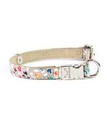 Leather Dog Collar Tino Cappuccino Flower - £36.87 GBP