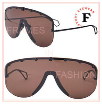 GUCCI STAR 0667 Black Stud Brown Mask Rimless Runway Sunglasses GG0667S 003 - £387.76 GBP