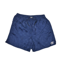 Umbro Shorts Mens M Blue Soccer Checkered Nylon Athletic Running Plaid 5&quot; - $27.91