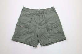 Vintage 90s LL Bean Mens Size 36 Faded Above Knee Canvas Shorts Green Cotton - £31.61 GBP